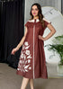 Bare Brown Summer Midi Dress